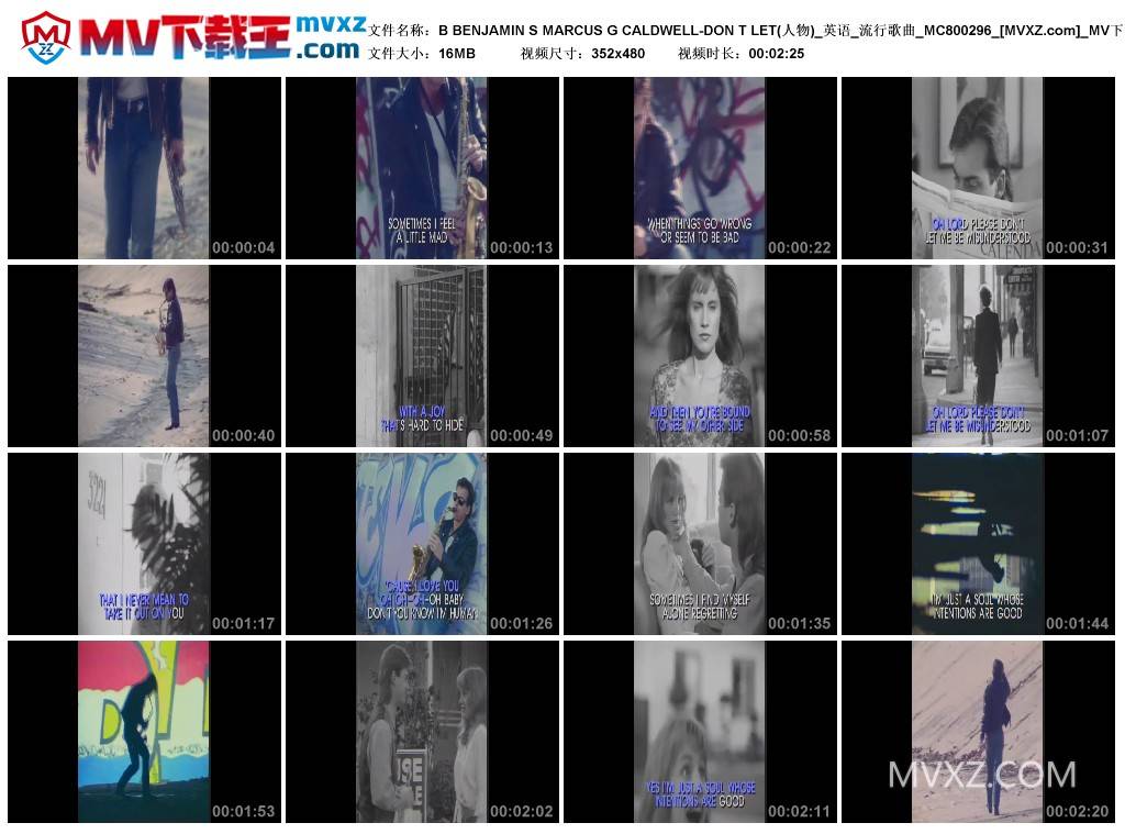 B BENJAMIN S MARCUS G CALDWELL-DON T LET(人物)_英语_流行歌曲_MC800296